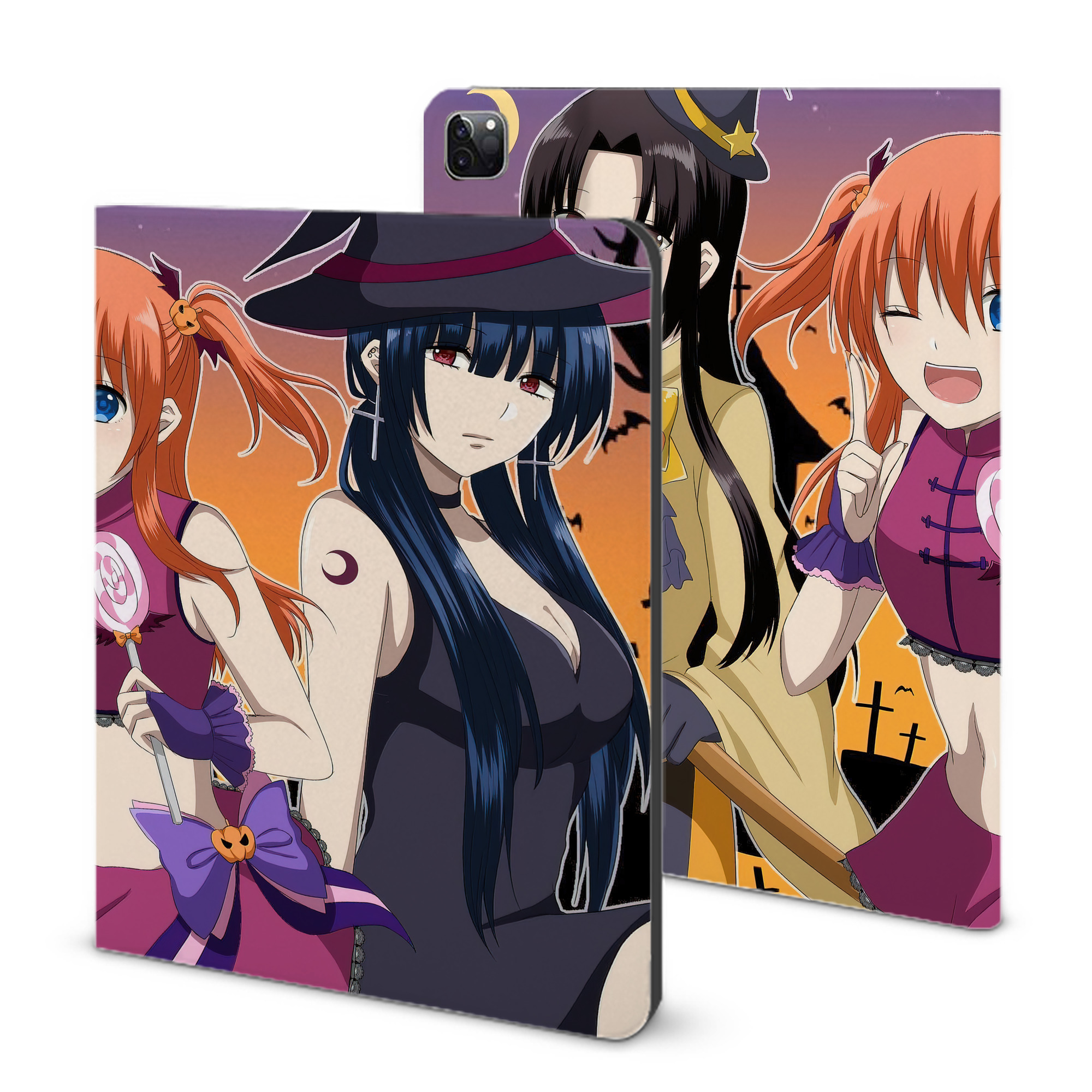 ぎんたま 坂田銀時（さかたぎんとき） 神楽 志村新八（しむら しんぱち） GINTAMA Sakata Gintoki Kagura Shimura Shinpachi IPad ケース ブック型 PUレザー TPU 耐衝撃 軽量 薄型 ペン収納なし 全面保護 IPad 各モデル対応